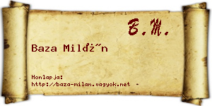 Baza Milán névjegykártya